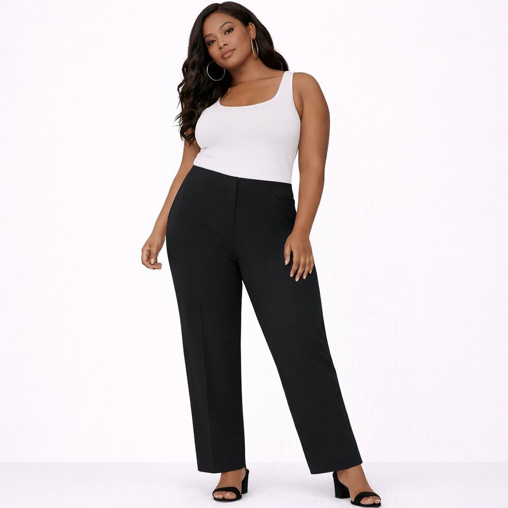 Apt.9 women's pants black mid rise straight leg Size: 10